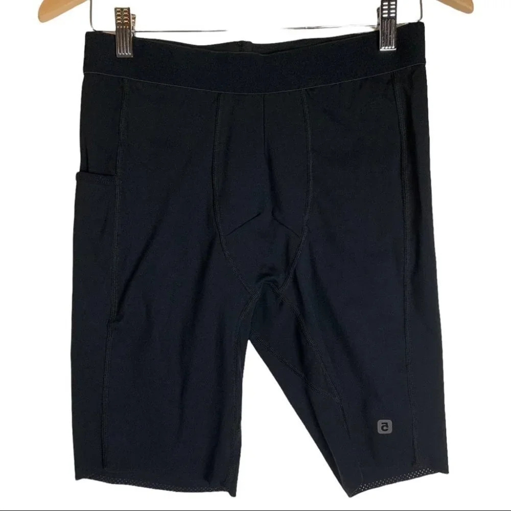 i.five  by Simons Black Bike Athletic Shorts Base Layer Pockets Size Medium